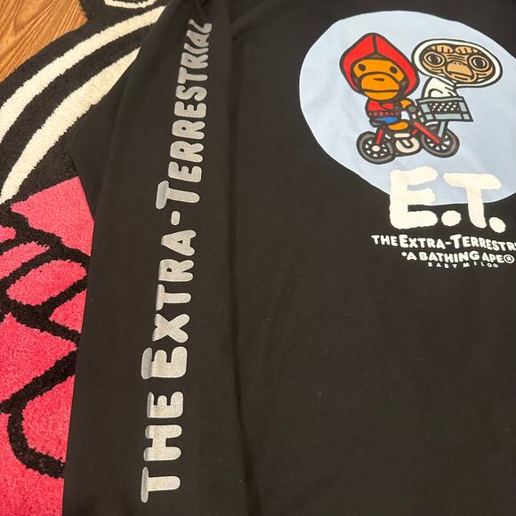 BAPE x E.T. Baby Milo Long-Sleeve Tee – Black XL – Lightly Used - Picture 3 of 12